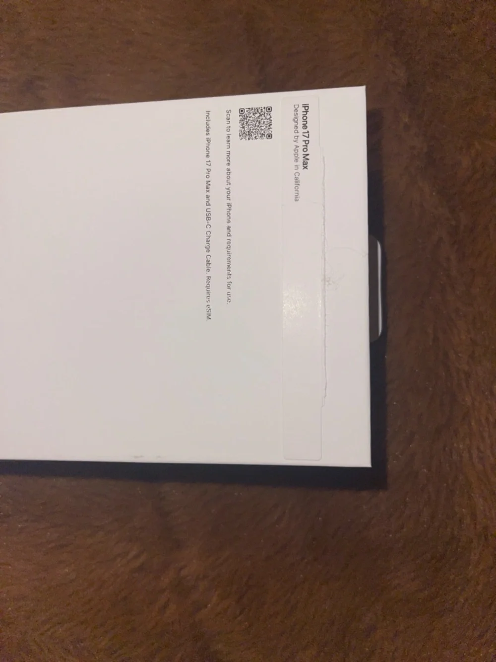 Apple iPhone 17 pro max empty Box - Silver 256GB with paper inserts. Intact seal
